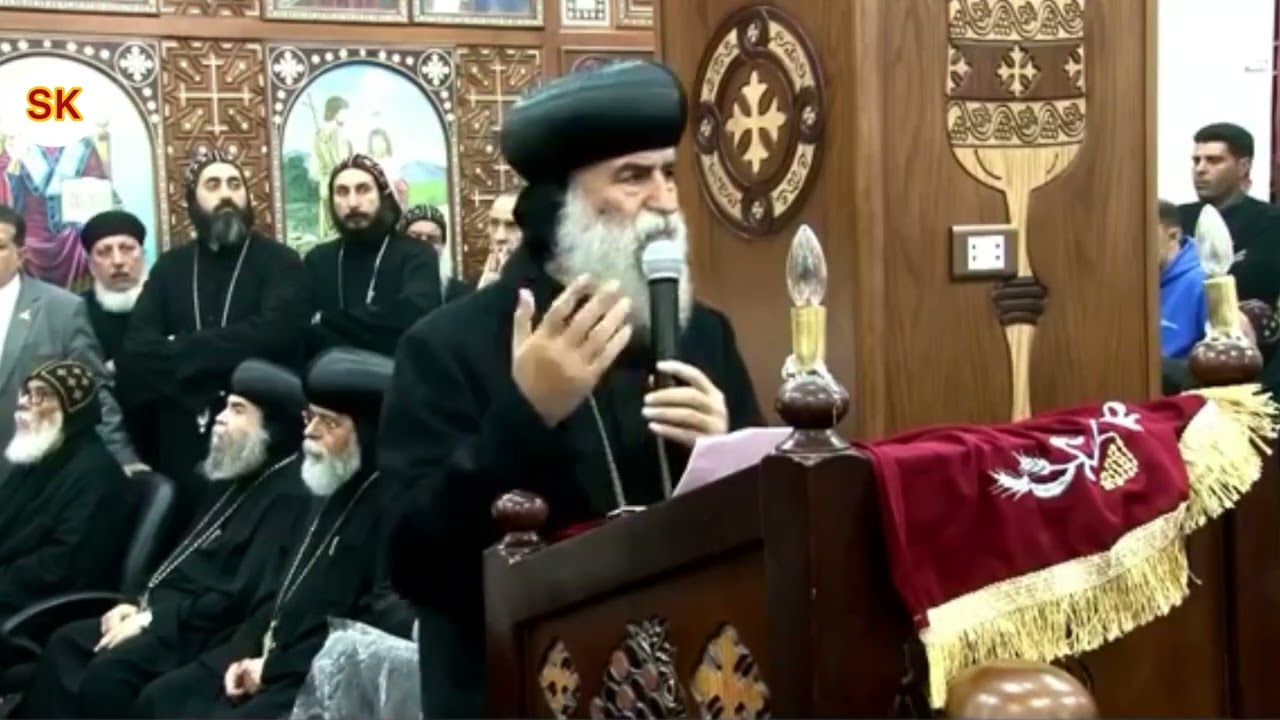 كلمه نيافه الأنبا بيمن في صلاه الجناز على روح الشماس المهندس عادل هارون أخوه بالجسد