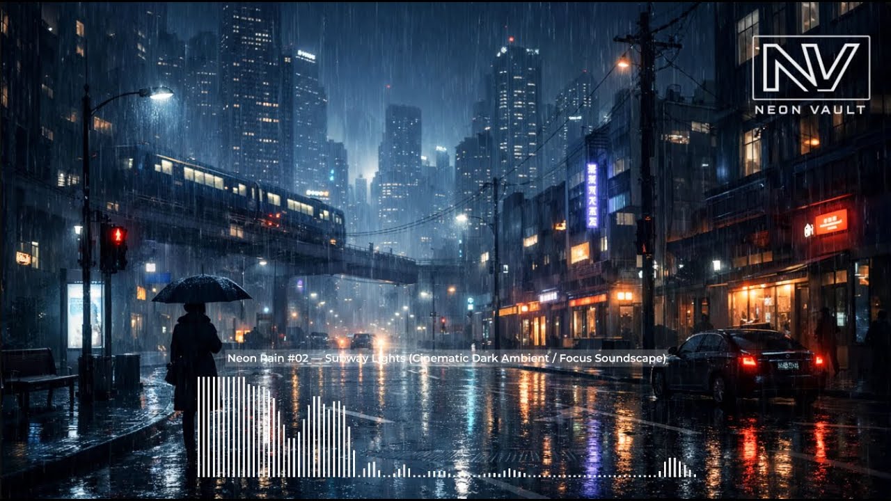 Neon Rain #02 — Subway Lights (Cinematic Dark Ambient / Focus Soundscape)