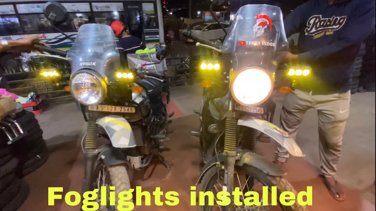 Royal Enfield Himalayan fog light installed