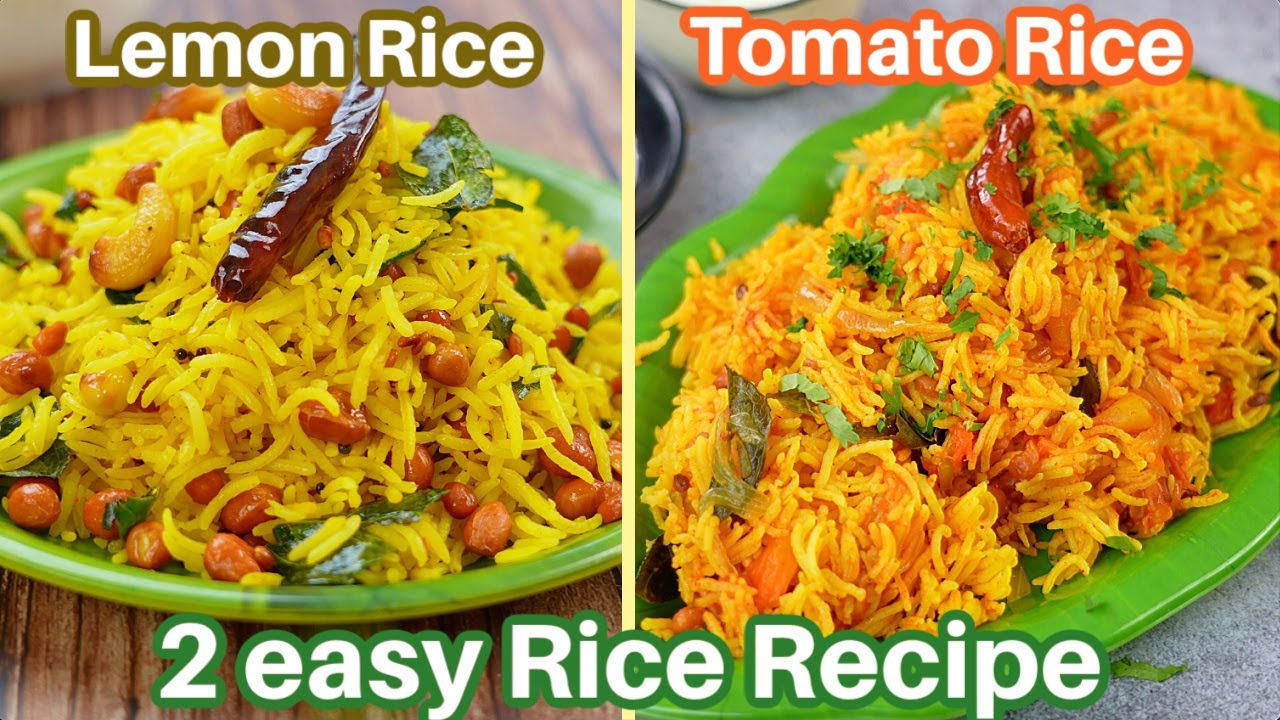 Lemon Rice and Tomato Rice | साउथ की फेमस लेमन राइस और टोमेटो राइस | Easy Rice Recipe Kabitaskitchen