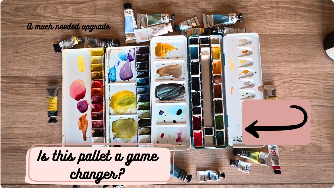 Pallet with wells vs palette with pans. A much needed watercolour pallet upgrade.