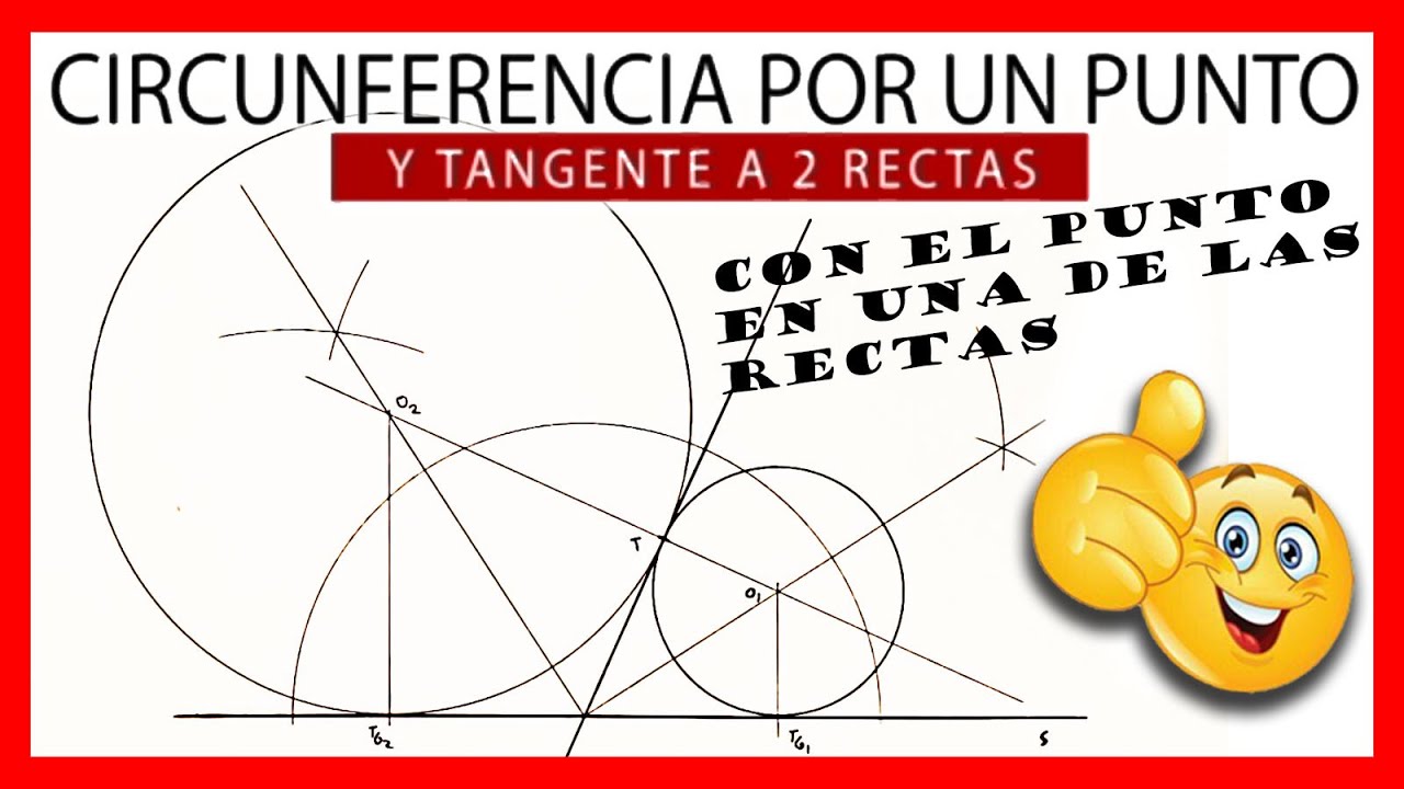 ⭕ Circunferencias que pasan por un PUNTO y son TANGENTES a dos RECTAS el punto en una de las rectas