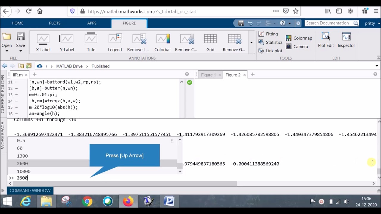 Infinite Impulse Response (IIR) Filter using MATLAB