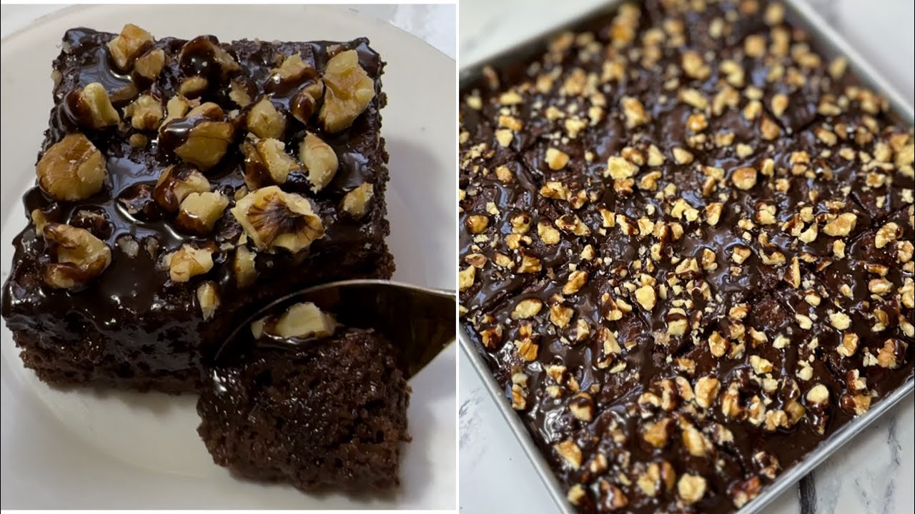 من اخف وابن وصفات الكيك بذرق الشوكولاطة🍫 مسقي بصوص شوكولاتة بدون نشاء وبدون زبدة