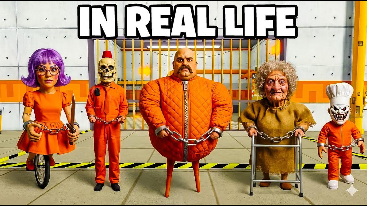 Barry Prisoner Obby in Real Life - All Morphs Unlocked Barry, Ani-Tron, Grumpy Gran, Siren Head