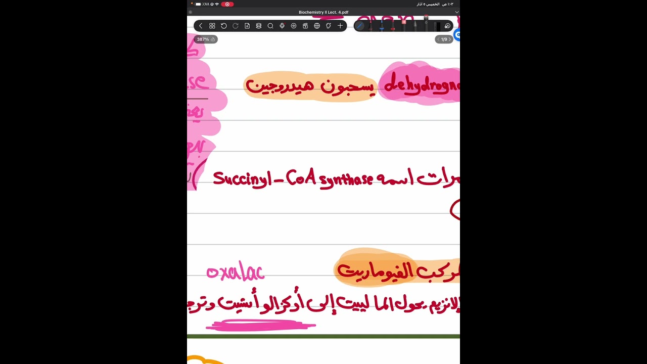 جزء الاول Krebs cycle بايو م ثالثة صيدلة 