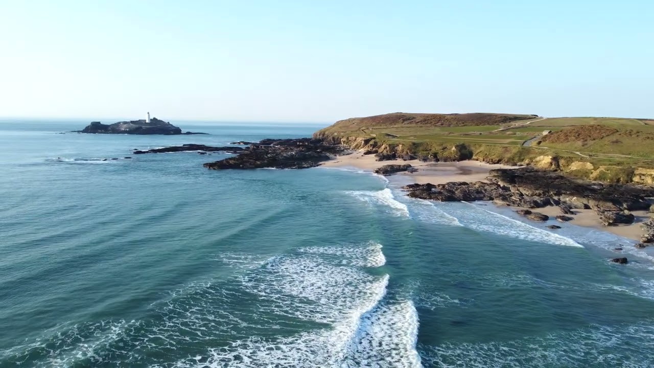 Godrevy Beach - Hayle Cornwall - 4K Video