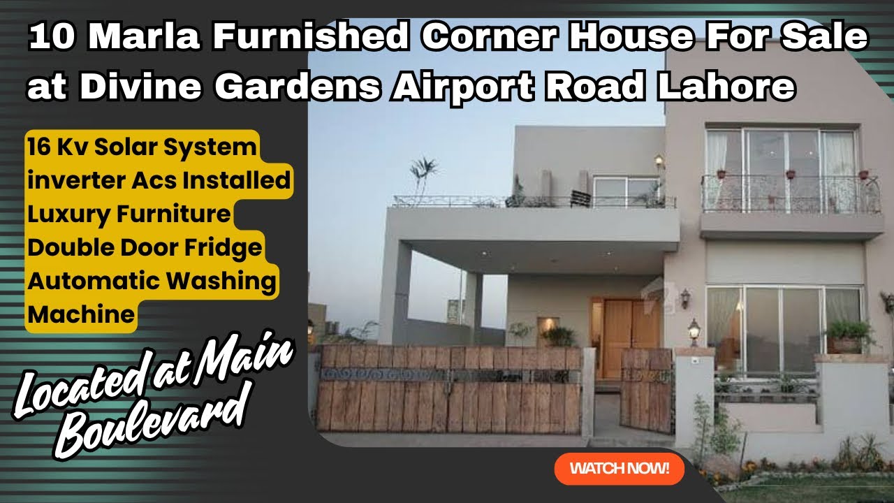 10 Marla Corner Furnished House for Sale at Divine Gardens Near to Airport 