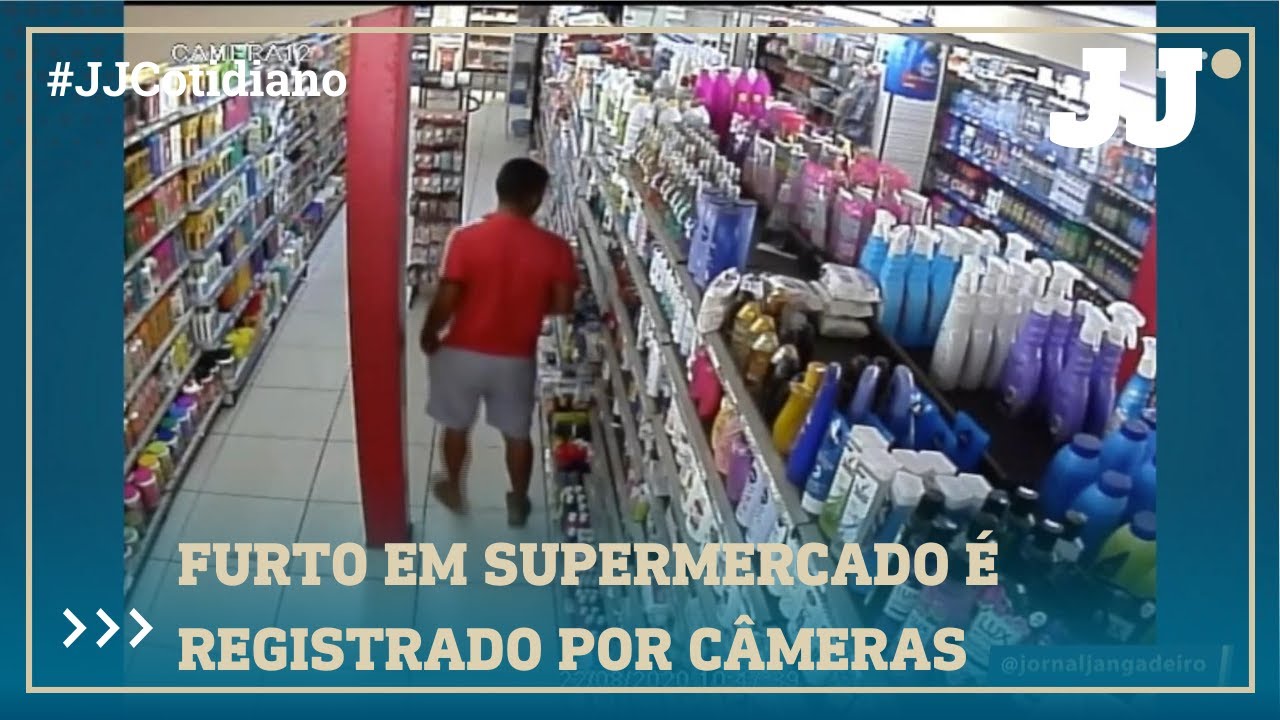 Furto em supermercado é registrado por câmeras de seguranças