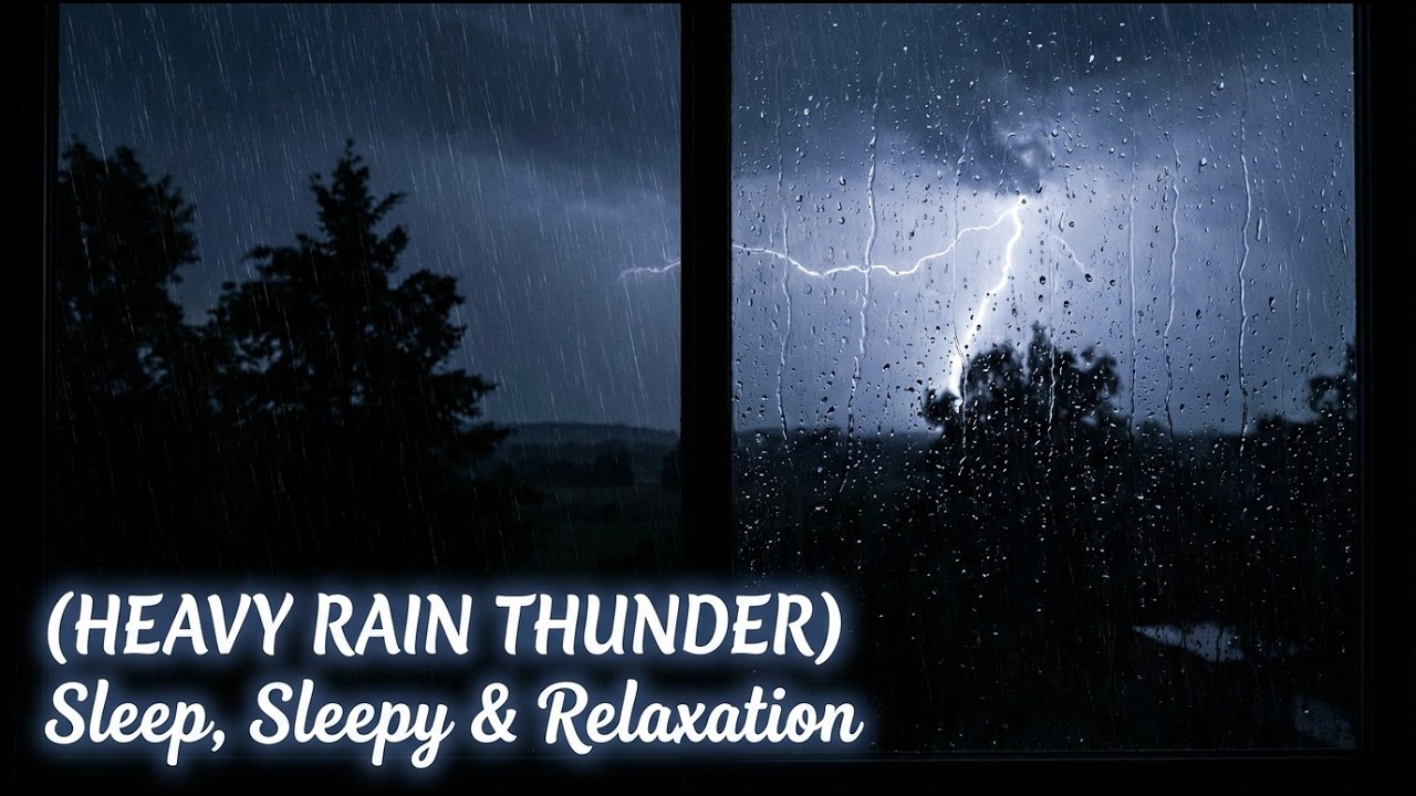Rain Sounds Put You into Deep Sleep Easily | Heavy Rain Pouring on Tin House Roof & Strong Thunder