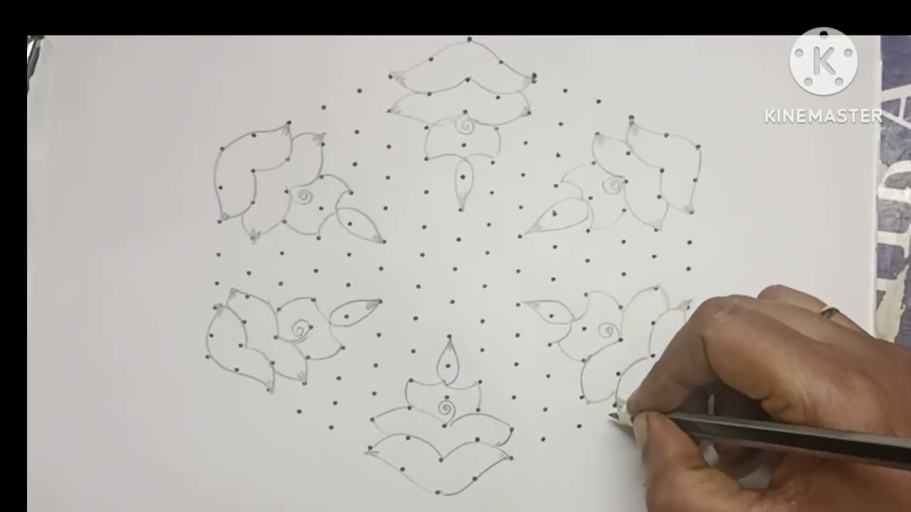 Easy and simple Kolam || Poo kolam || Dots Kolam || 15*8 Middle  Dots || February 18, 2026