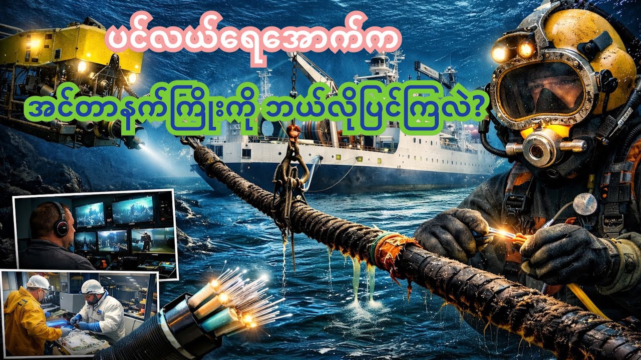ပင်လယ်အောက်မှာ အင်တာနက်ကို ကယ်တင်နေတဲ့ လူနဲ့ စက်ရုပ်များ