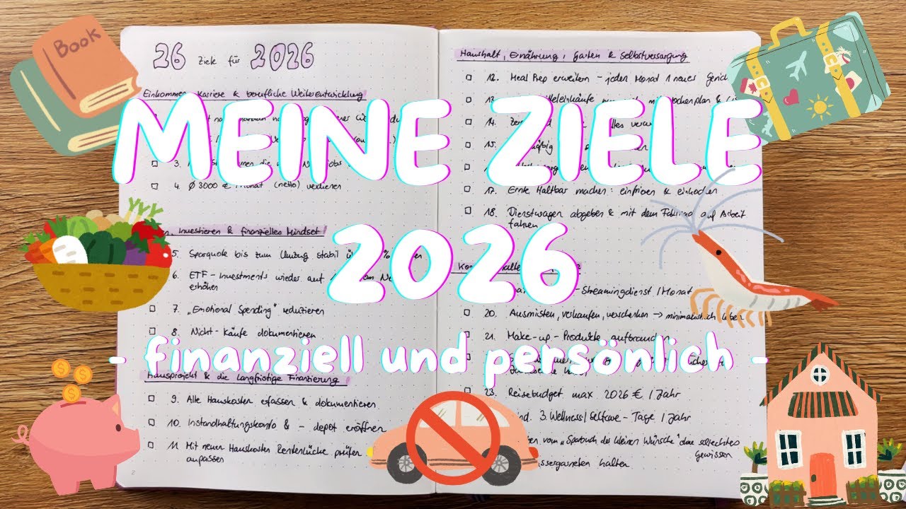26 Ziele f&uuml;r 2026: Mehr Struktur, weniger Stress & bewusstes Sparen | Bullet Journal
