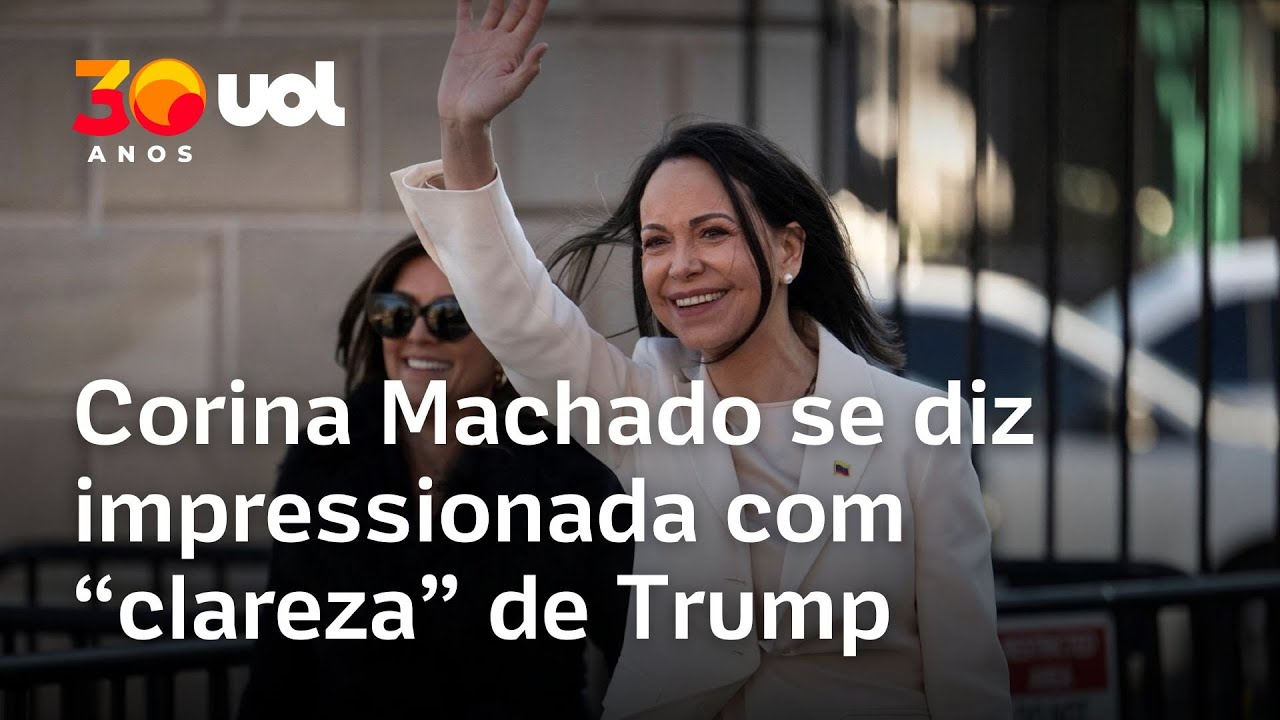 Corina Machado se diz impressionada com 'clareza' de Trump sobre Venezuela após encontro nos EUA