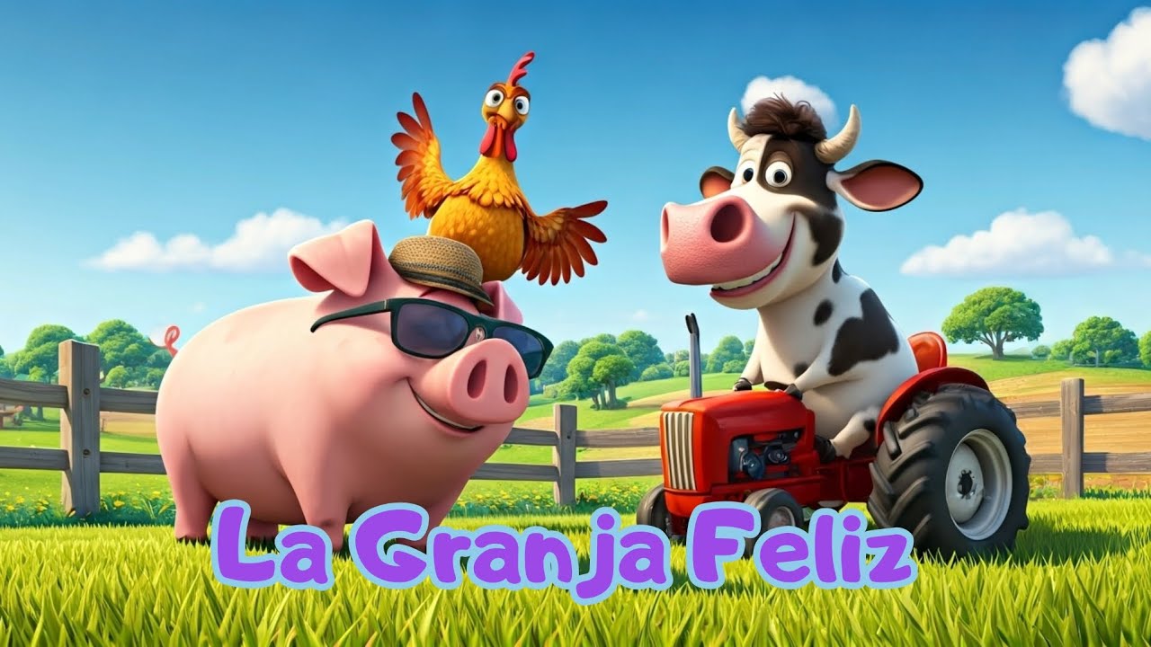🌾 La Granja Feliz | Canción Infantil de Animales | Música y Dibujos para Niños