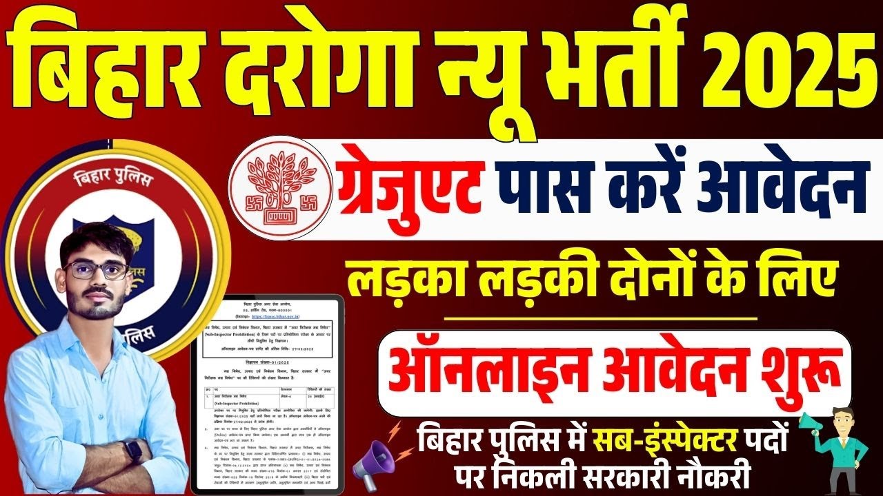Bihar Police Sub Inspector SI Vacancy 2025 Apply Online | Bihar Daroga New Vacancy 2025 | Bihar SI