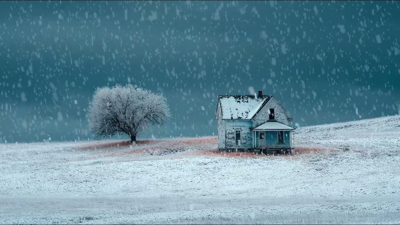 Abandoned house in deep winter snow | Atmospheric ambience sounds for sleep and relaxation