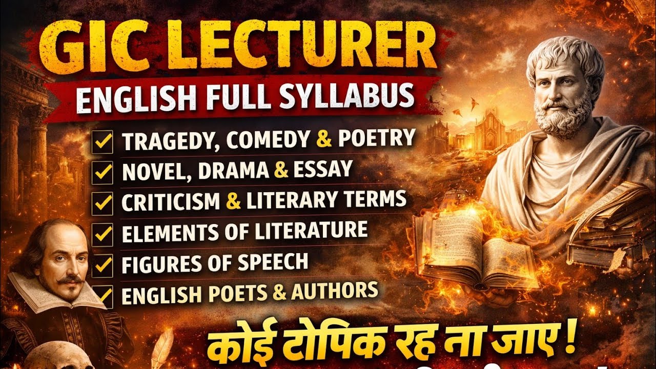 UPPSC GIC Lecturer English Syllabus 2026 | Complete Syllabus for PGT English |  