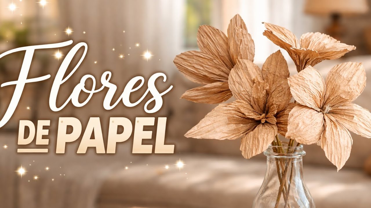Flores de Papel Craft RÚSTICAS y ECONÓMICAS | 2 Modelos Fáciles Paso a Paso