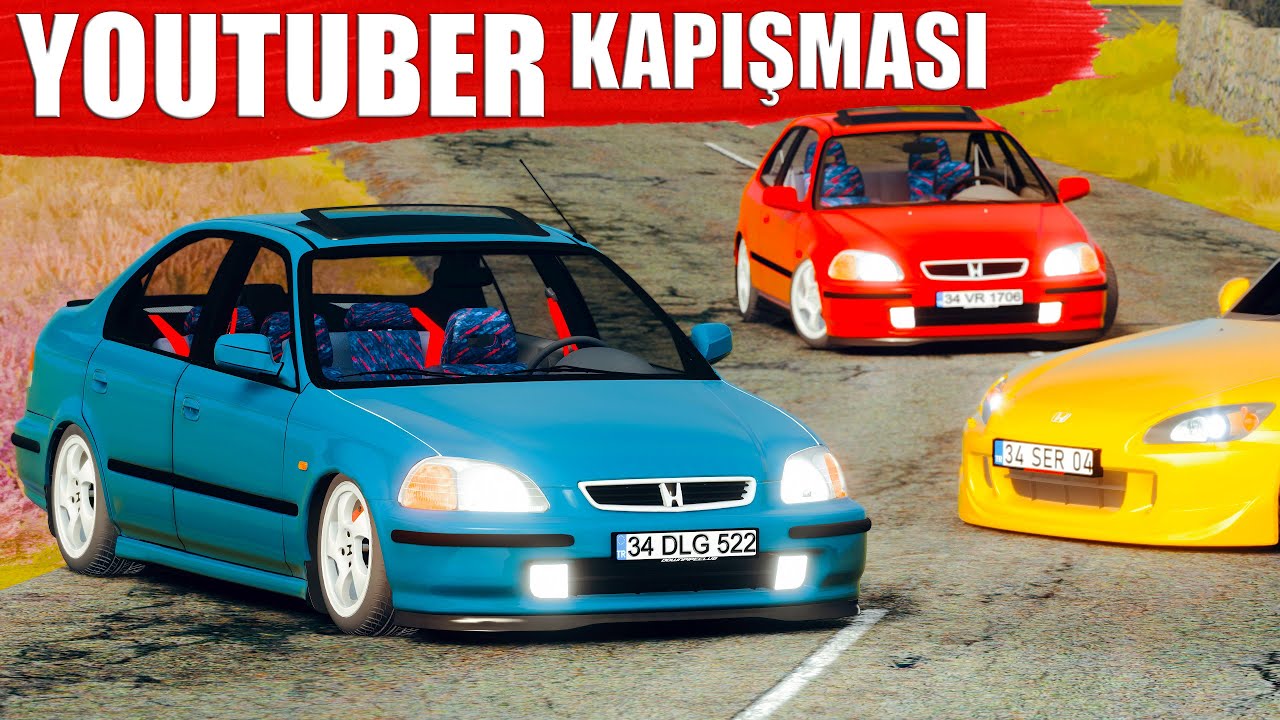 YOUTUBER KAPIŞMASI !! ÇILGIN HONDACILAR...