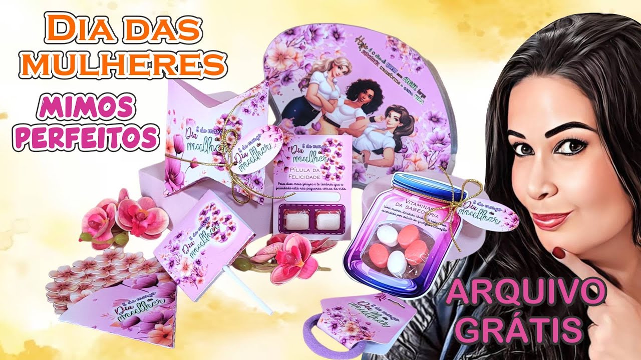 Kit 7 mimos dia das mulheres - molde grátis #313