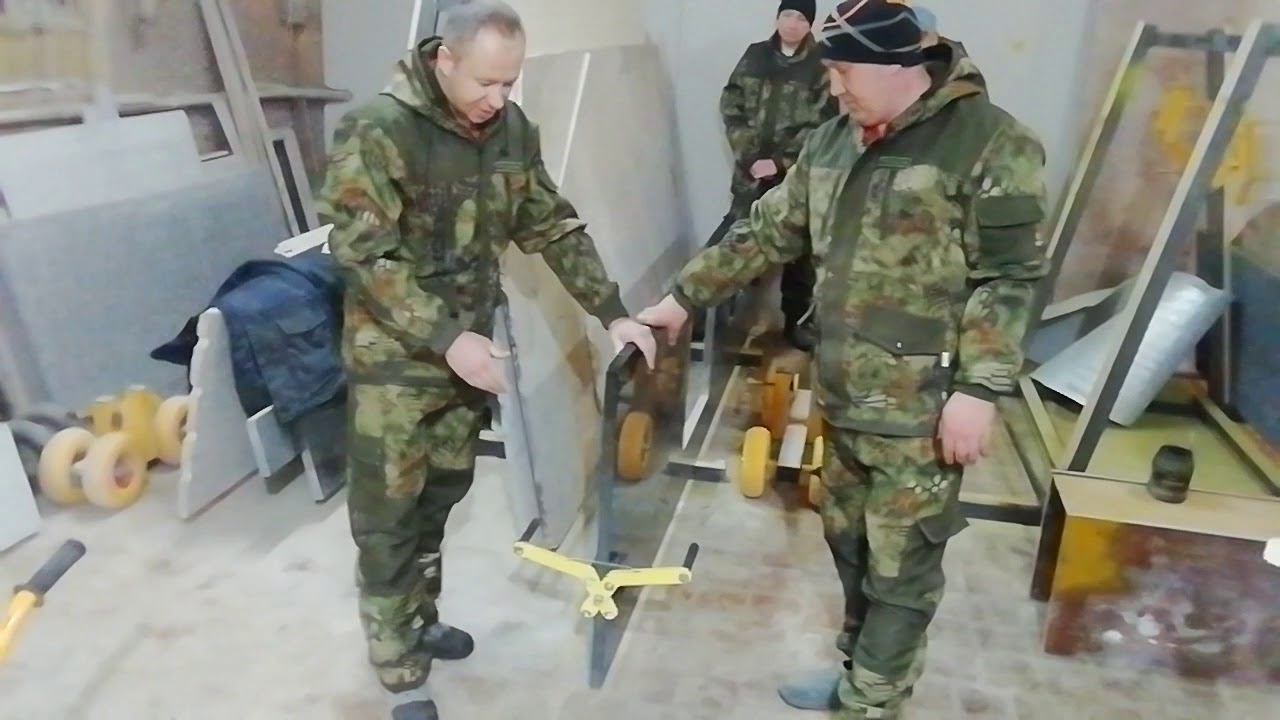 Инструмент для транспортировки и монтажа столешницы из натурального камня мрамора и гранита.