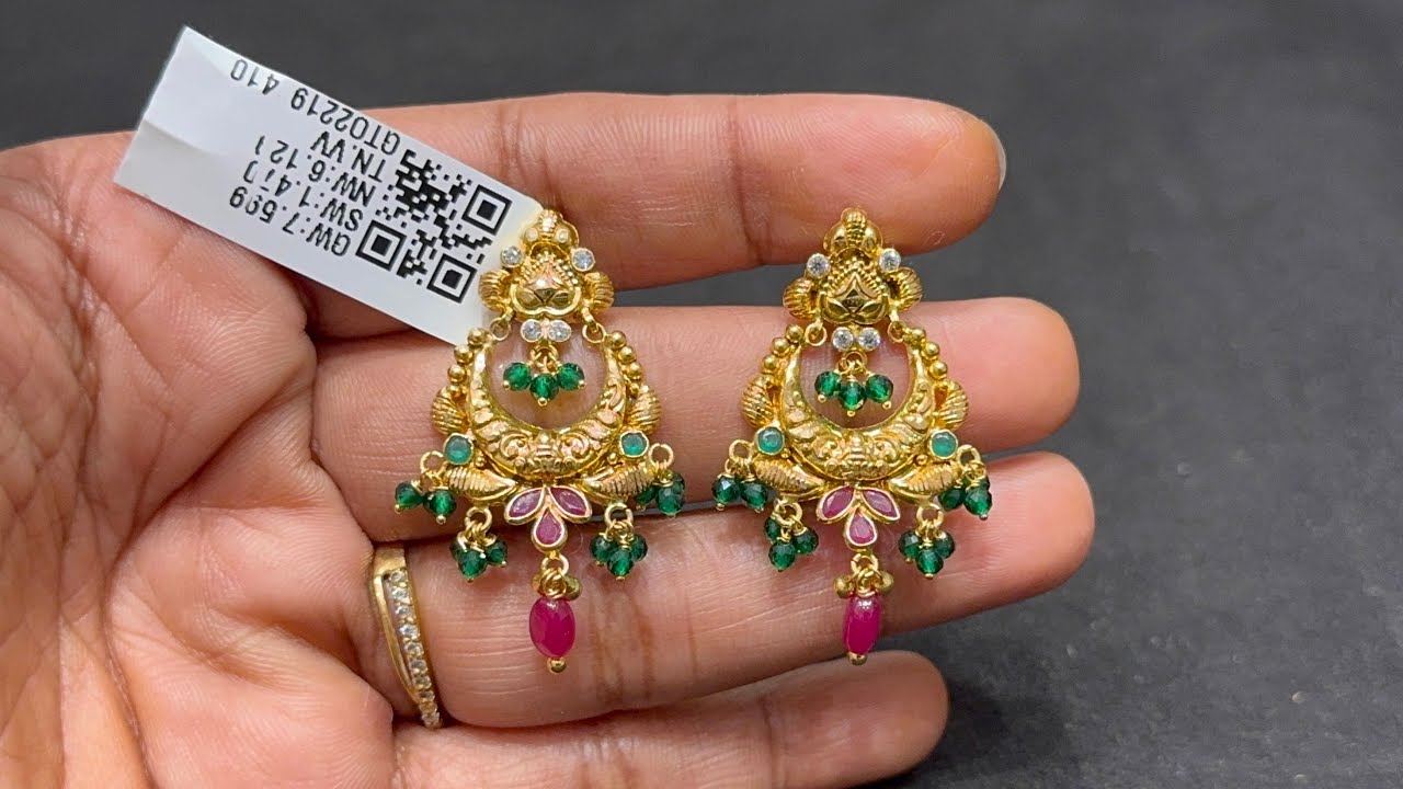 Chandbali earrings starting from 4grams only/Lightweight chandbali earrings collection/Kammalu 