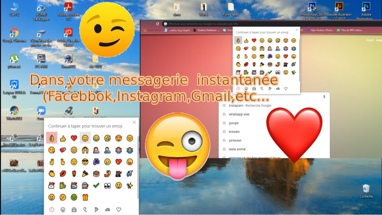 Comment faire pour ouvrir le clavier des &eacute;mojis sur Windows 10