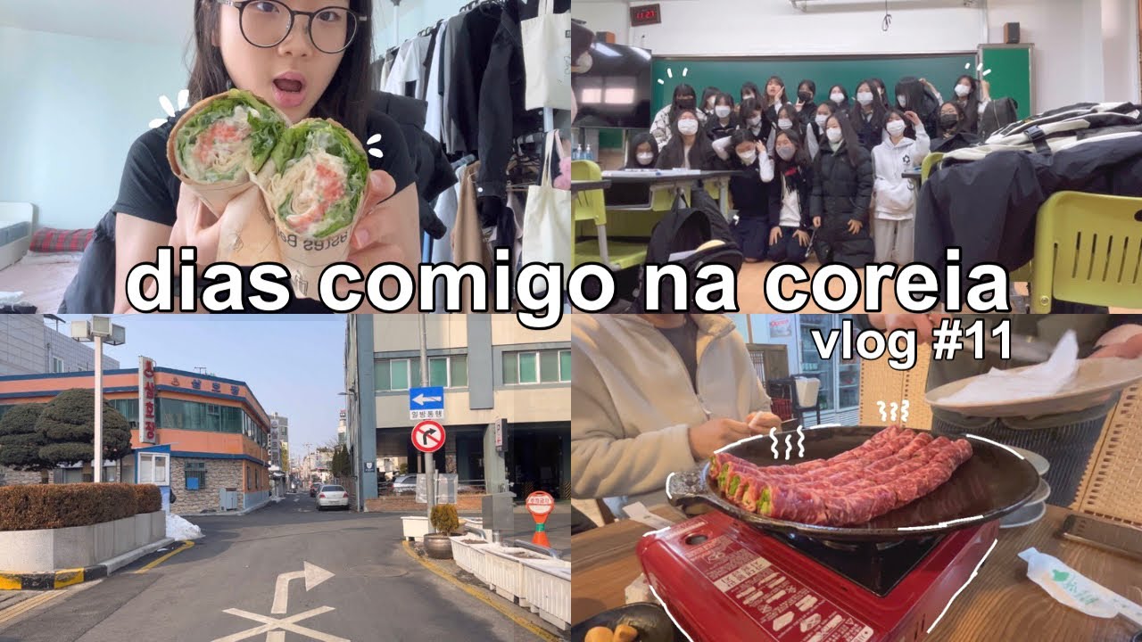 dias comigo na coreia vlog #11 🇰🇷 | &uacute;ltimo dia de aula, aula de ingl&ecirc;s, cafeteria, delivery etc