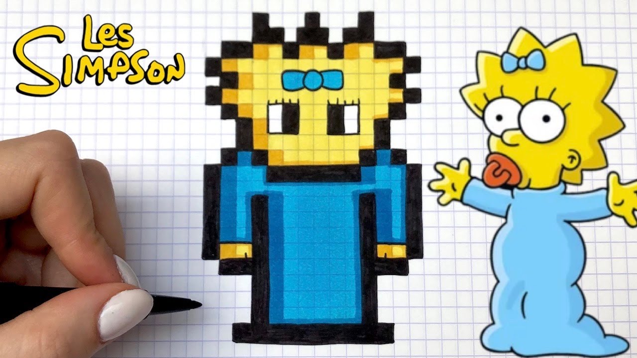 TUTO DESSIN MAGGIE SIMPSON PIXEL ART