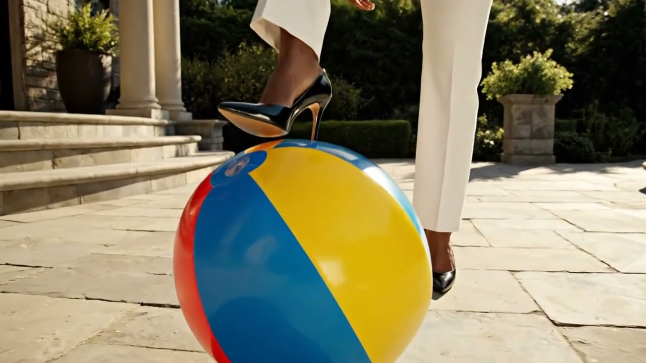 ASMR Beachball Pop with High Heels