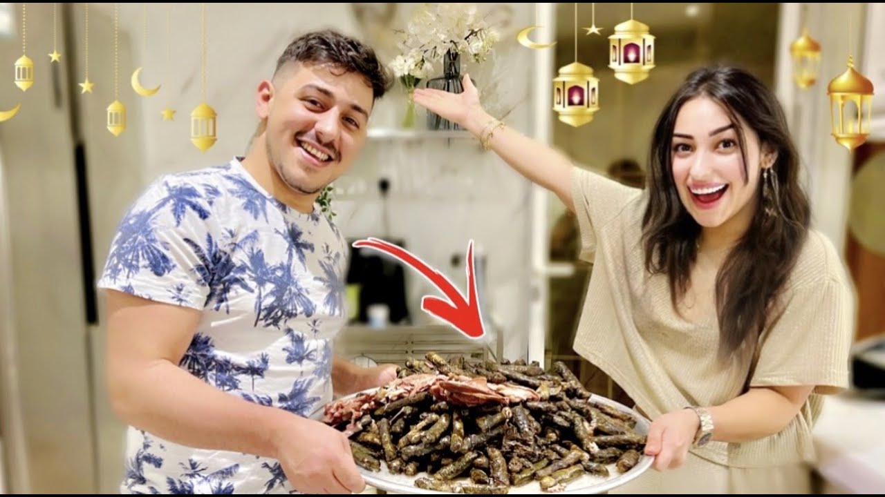 سفرة رمضان 🌙مع عائلتي (كوسة محشي +ورق عنب)😍