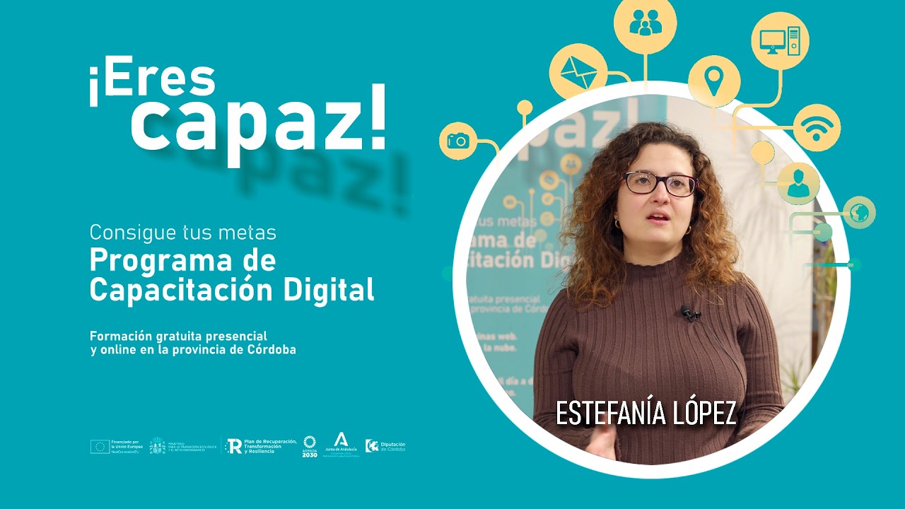 Estefanía aprende IA con #EresCapaz de la @dipucordoba