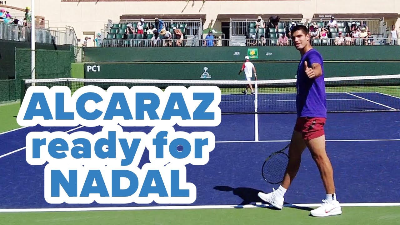 Carlos Alcaraz Practices before his semifinal match against Rafael Nadal | 2022 Indian Wells