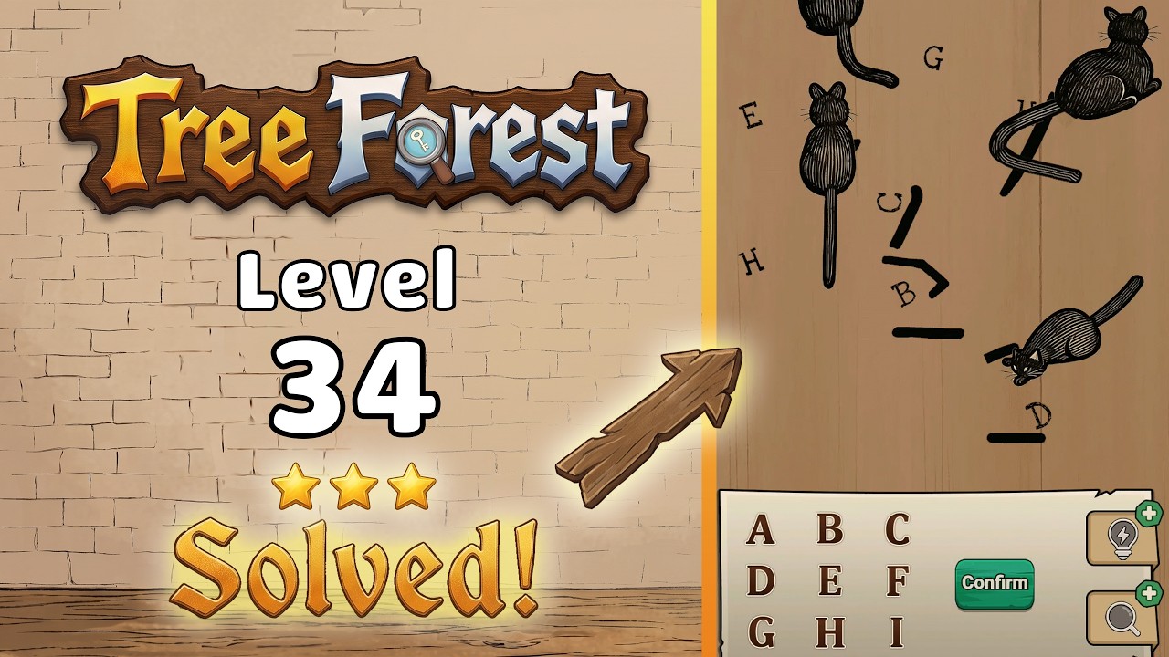 Tree Forest: Detective Words - Level 34 Walkthrough 🧩 | Full Solution & Gameplay! 🌲✨