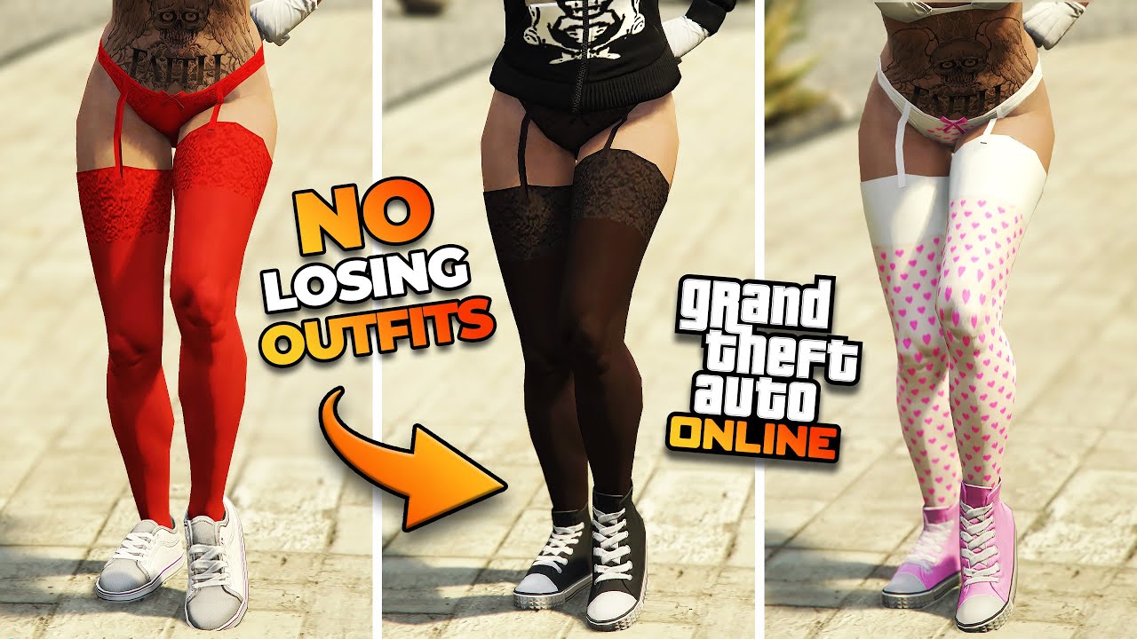 GTA 5 Female Outfits Stockings with ANY Shoes Glitch! 🔥