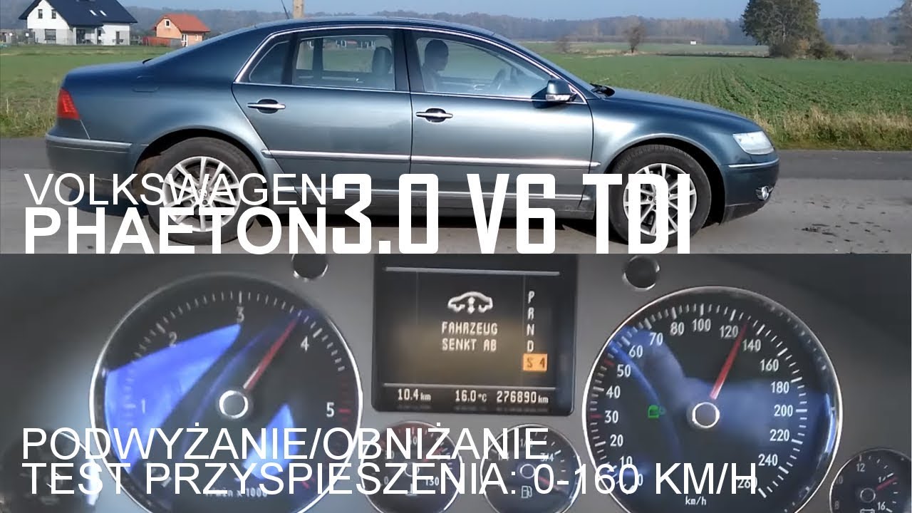 VW Phaeton 3.0 V6 TDI - 0-160 kmh and Auto low / by Jawa350