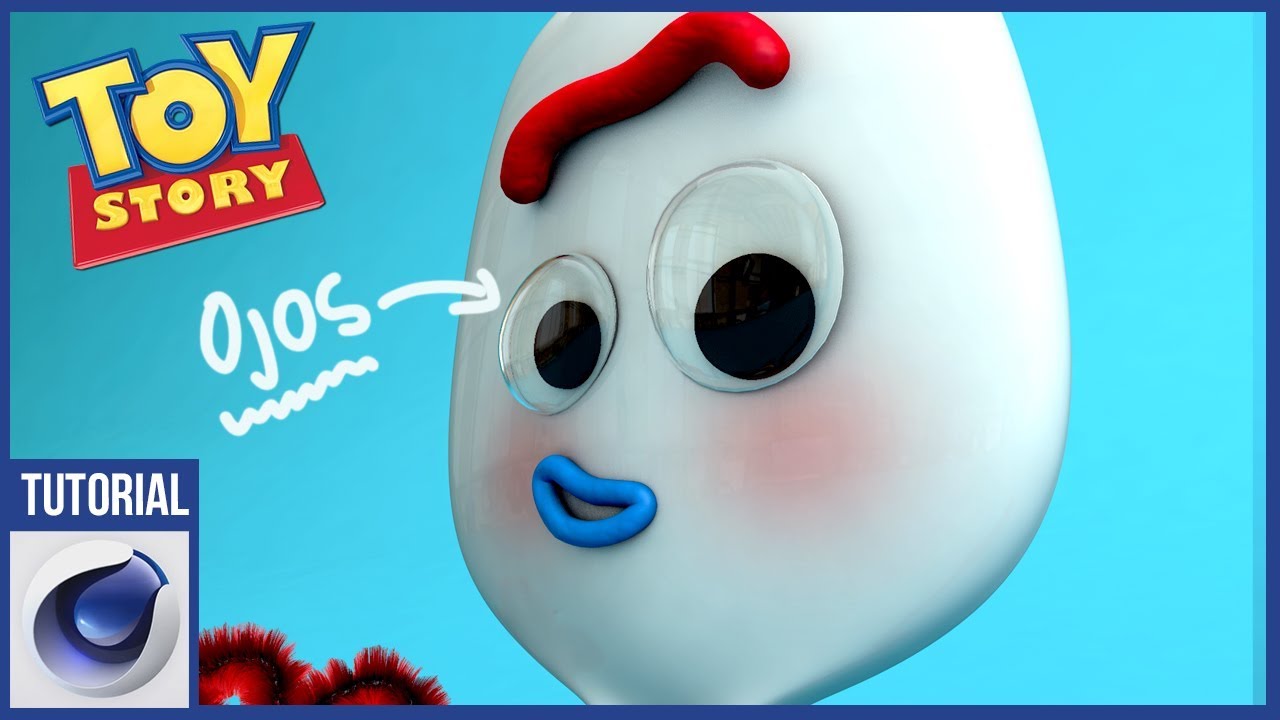 crea a FORKY en Cinema 4D || 3. Ojos de plastico