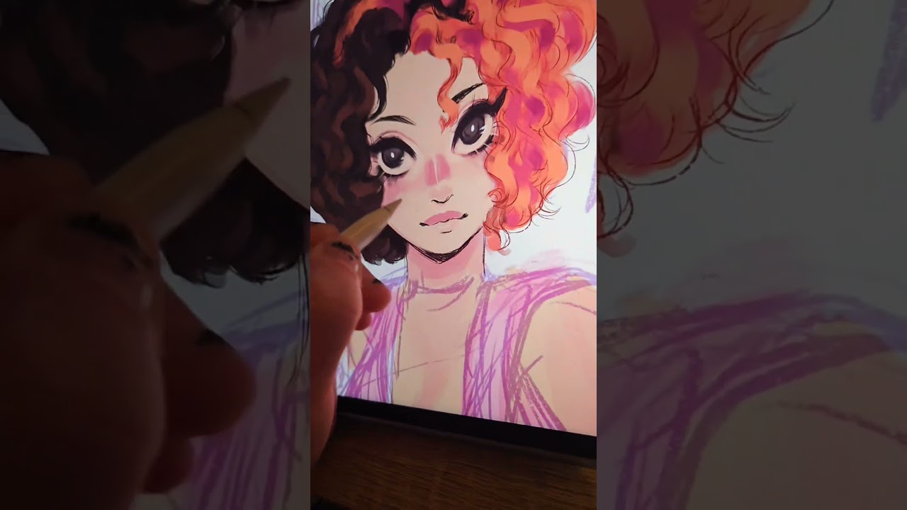 one layer rendering with no line art #artshorts #drawingprocess #digitalart #myart #artist