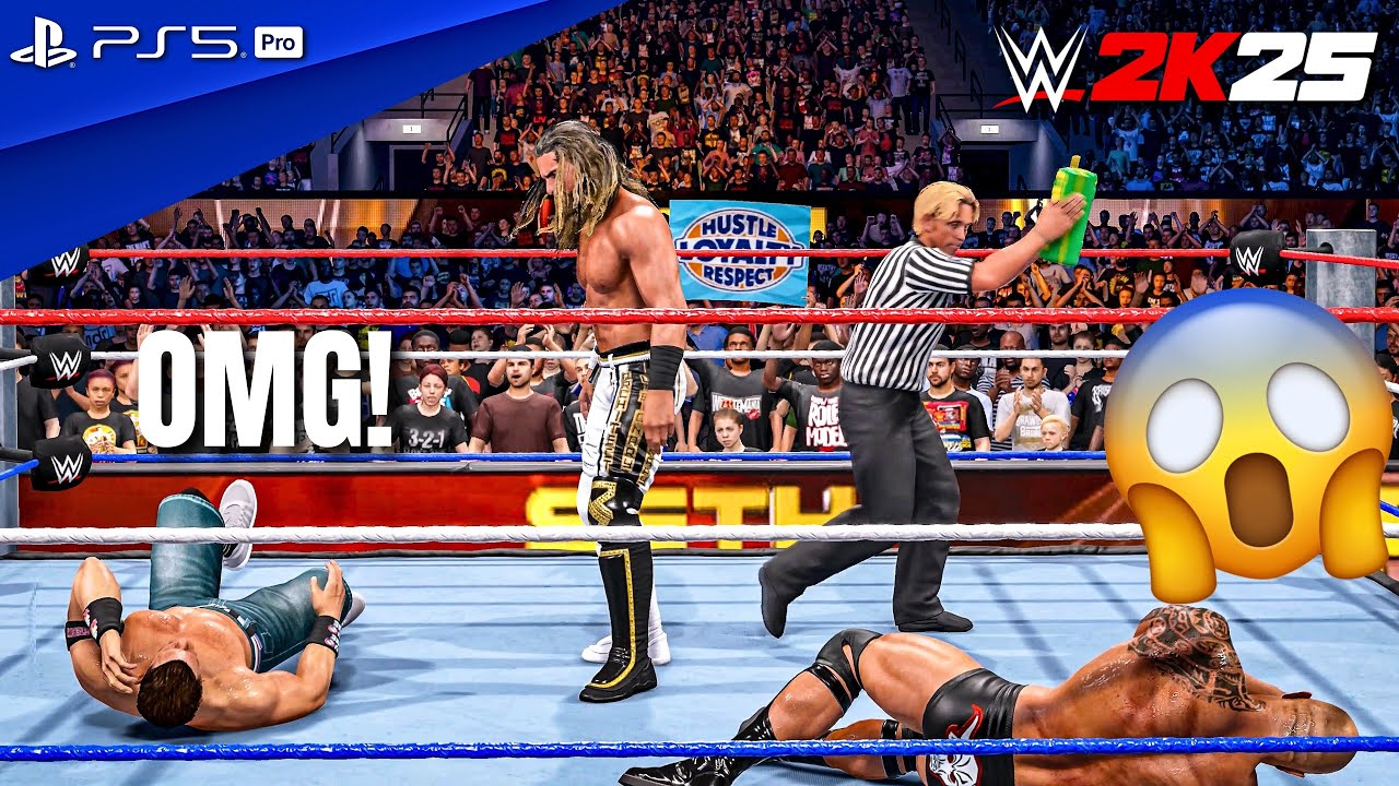 WWE 2K25 - The Rock vs. John Cena (c) - Seth Rollins Cashes in his MITB Contract at WrestleMania 42
