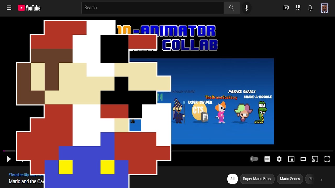 my mario cavern of flames entry thingy (team level up!! holy crap!!)