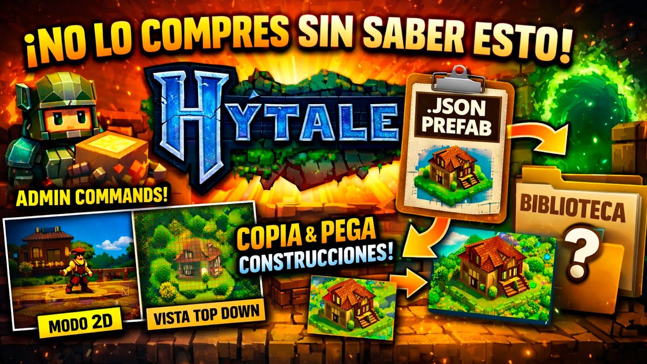 Hytale 🧊 | No lo compres sin saber esto ⚠️ Comandos admin, cámara 2D y top down, prefabs