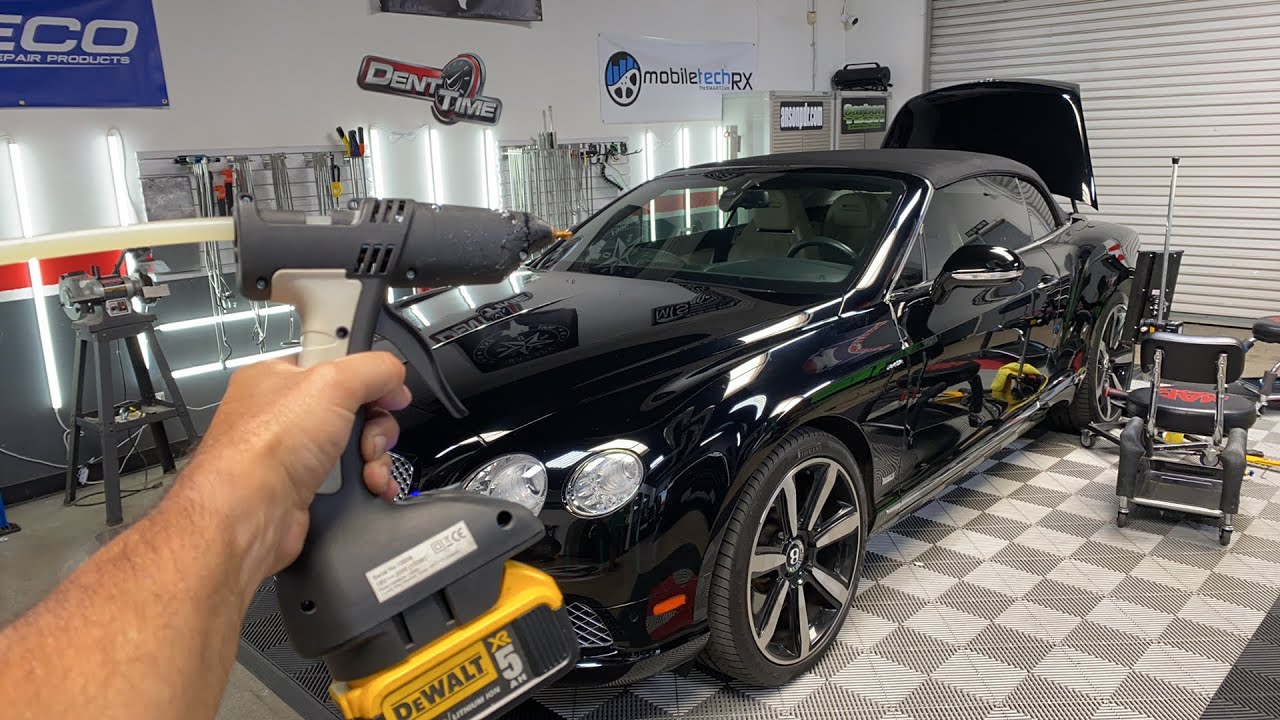 Bentley GT — выпрямление вмятин с помощью клея