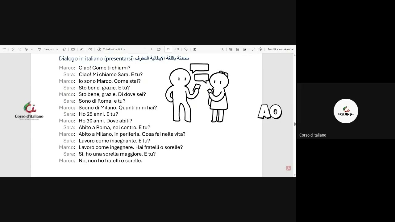 المحاضرة الثانية | كورس اللغة الإيطالية من الصفر | قراءة وفهم محادثة باللغة الإيطالية🤍🇮🇹