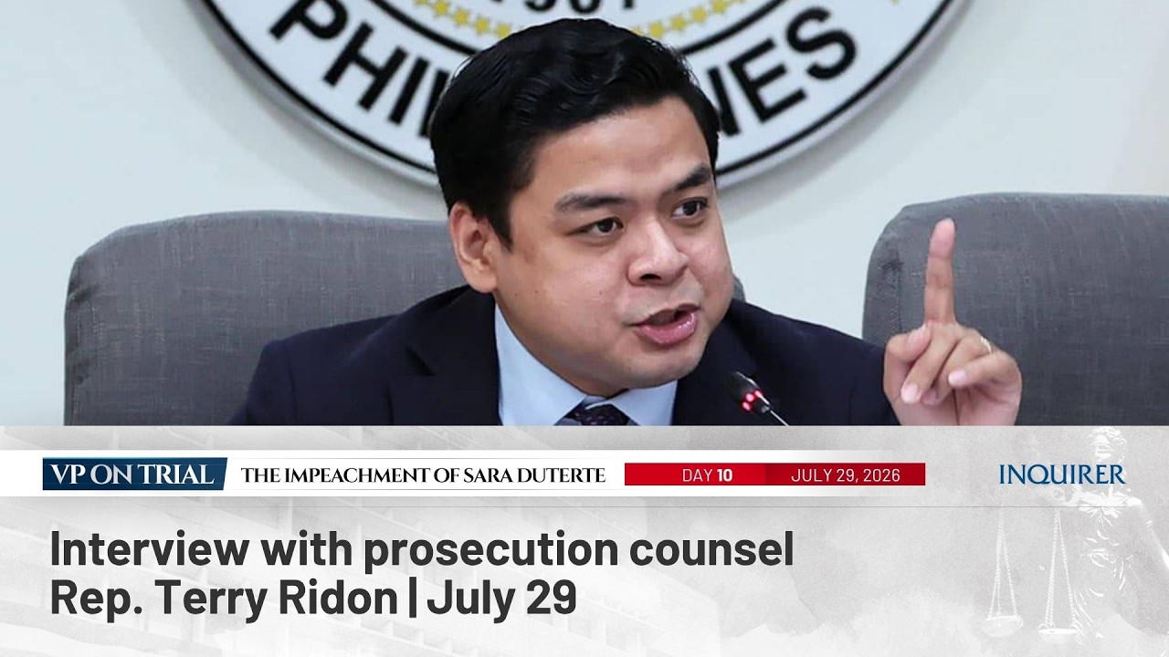 LIVE: Interview with prosecution counsel Rep. Terry Ridon | July 29