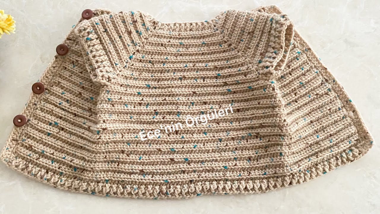 Crochet Baby Boy and Girl Vest / Benekli İplik ile Tığ işi Erkek ve Kız Bebek /Sweater /6-12 ay