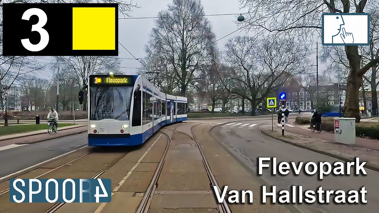 Cabinerit Tram 3 (Amsterdam) | Flevopark - Van Hallstraat (Tram Driver's POV)