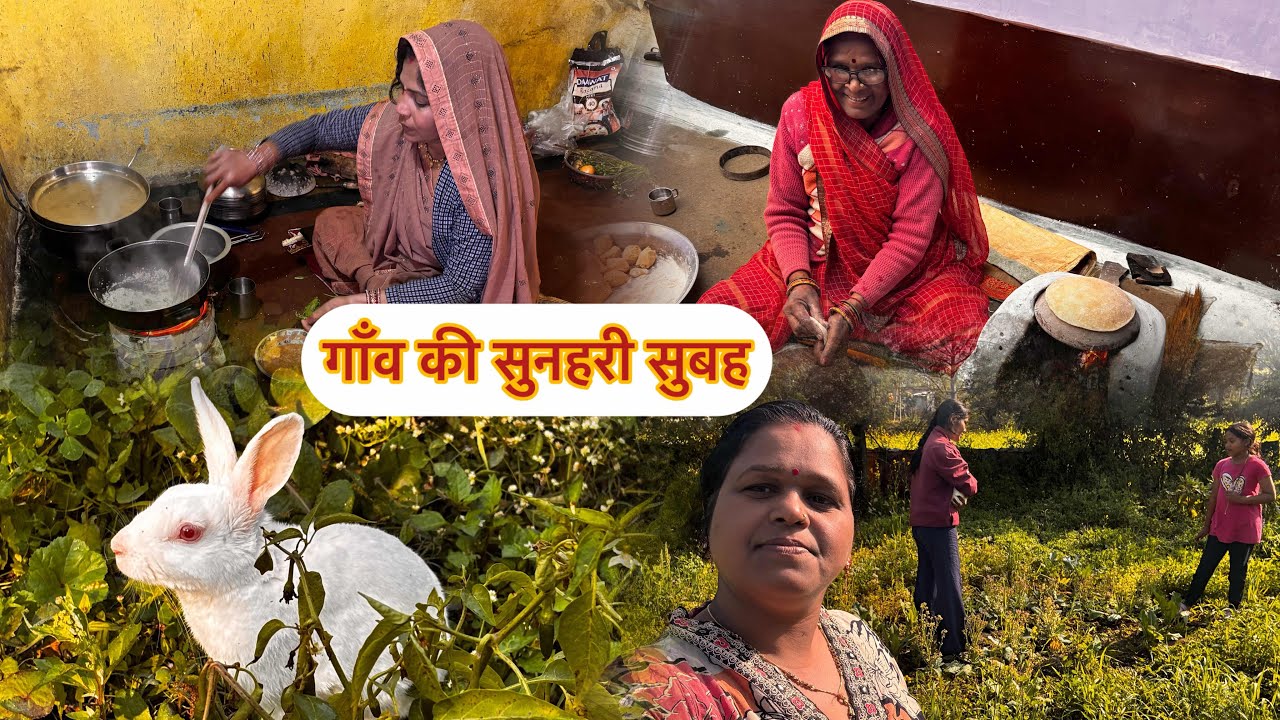 ￼गाँव की सुनहरी सुबह 🌹एक भी दिन नहीं रुक पाई मायके में 😭 आख़िर आना ही पड़ा 😌