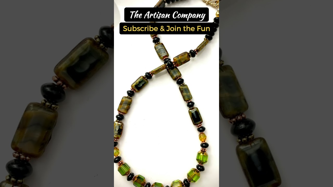 Green Cathedral Cut Czech Glass Necklace! - Create Stunning Beaded Jewelry Designs! 