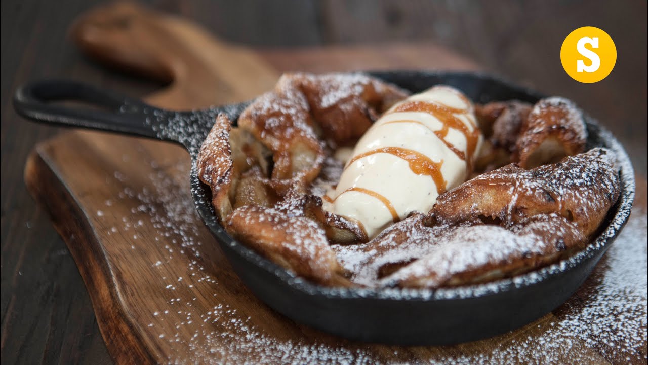 Caramel Apple Dutch Baby Pancakes | Sorted Food
